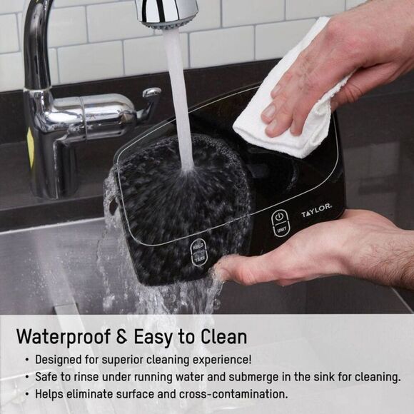 Open Box - Taylor - 9"x8.1" Digital Waterproof Food Scale - Bla Black - Picture 6 of 9